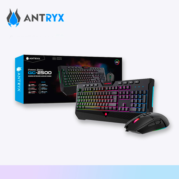 KIT Teclado Mouse Gaming ANTRYX CHROME STORM GC 2500 Rayotec