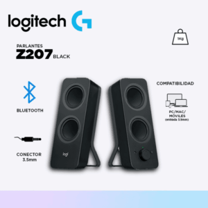 PARLANTE LOGITECH Z207 2.0 BLUETOOTH 5W 220V BLACK