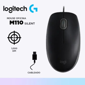 MOUSE LOGITECH M110 SILENT OPTICO USB BLACK