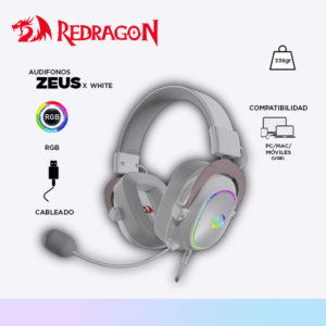 AUDIFONO REDRAGON ZEUS X RGB H510W-RGB WHITE
