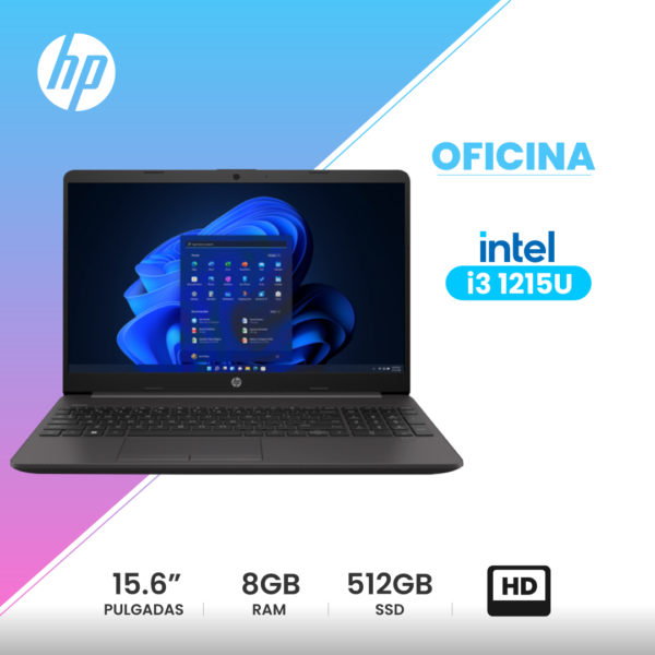 LAPTOP - NOTEBOOK HP 250 G9 15.6" I3 1215U 4.4Ghz/ RAM 8GB DDR4 3200MHZ SO-DIMM / SSD 512GB M.2 / LCD LED HD/ FREEDOS