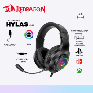 AUDIFONO REDRAGON HYLAS H260-RGB BLACK