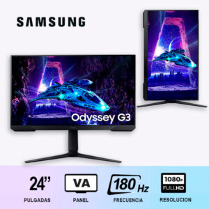 MONITOR GAMER SAMSUNG ODYSSEY G3 24" / 180HZ / FULLHD/ PLANO/ VA/ 1MS /LS24DG300ELXPE