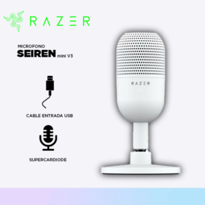 MICROFONO RAZER WHITE SEIREN V3 MINI USB STREAMING SUPER