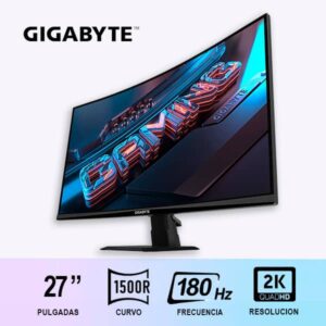 MONITOR GAMER GIGABYTE GS27QCA 27"/ 2K/ CURVO/180HZ/ va/ 1ms