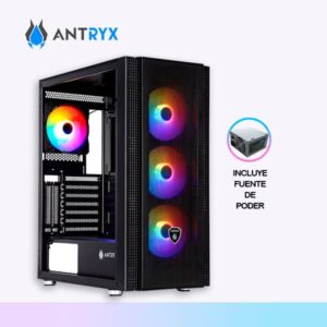 CASE C/FUENTE B500W ANTRYX RX‐265, RGB FAN X4, VIDRIO TEMPLADO (AC‐ RX265KFR‐500)
