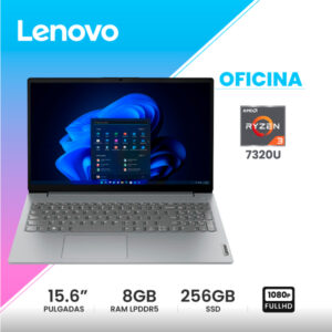 Notebook Lenovo V15 G4 AMN 15.6" FHD TN AMD Ryzen 3 7320U hasta 4.1GHz / RAM 8GB LPDDR5-4800MHz / SSD 256GB NVME PCIE 4.0 / FREEDOS (82YU00X4LM)