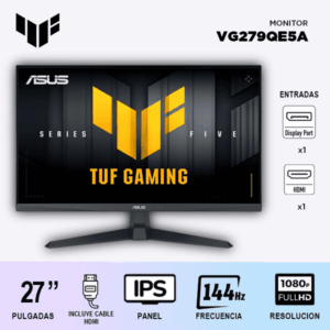 MONITOR GAMER ASUS VG279QE5A 27"/ 144HZ/ IPS/ FULLHD/ PLANO