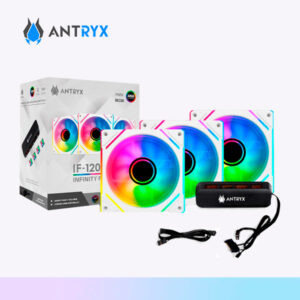 FAN CASE KIT X3 ARGB 120MM ANTRYX IF-120 INFINITY WHITE, CONTROLADOR