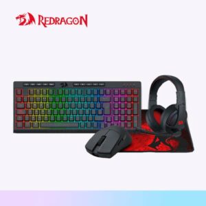 REDRAGON KIT X4 EN 1 S147-SP TECLADO K515 + MOUSE M724 + AUDIFONO H211 + PAD PO16