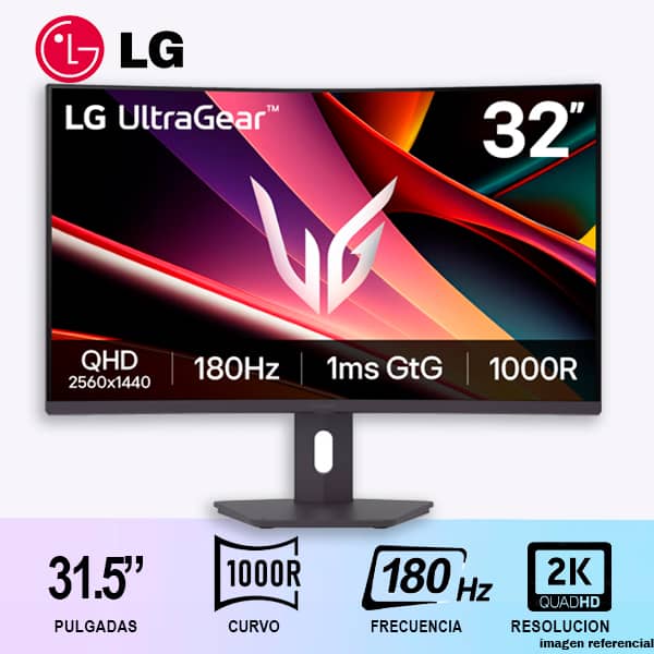 Monitor Gamer LG 31.5" UltraGear Curvo/ 2k /180HZ / VA ( 32G600A)