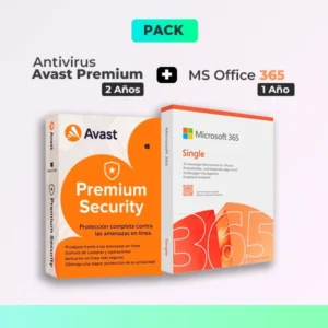 Pack Duo Office 365 (x1 Año) + Antivirus Avast Premium Security (x2 Años)