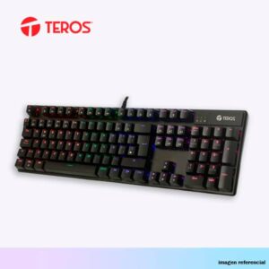 Teclado TEROS retroiluminación rainbow, USB 2.0, español, color negro TE-4068G
