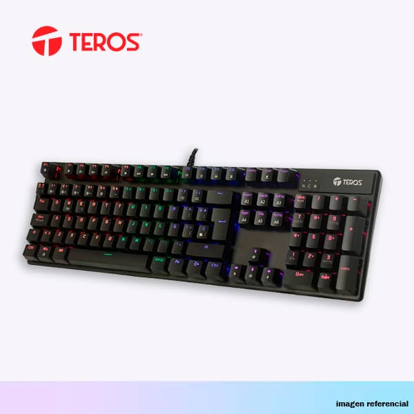 Teclado TEROS retroiluminación rainbow, USB 2.0, español, color negro TE-4068G