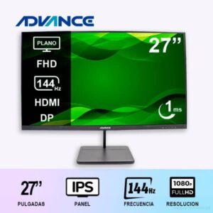 MONITOR GAMER ADVANCE ADV2755S 27" /FHD/ IPS /144Hz / PLANO